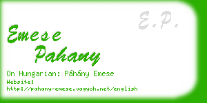 emese pahany business card