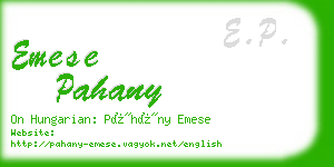 emese pahany business card